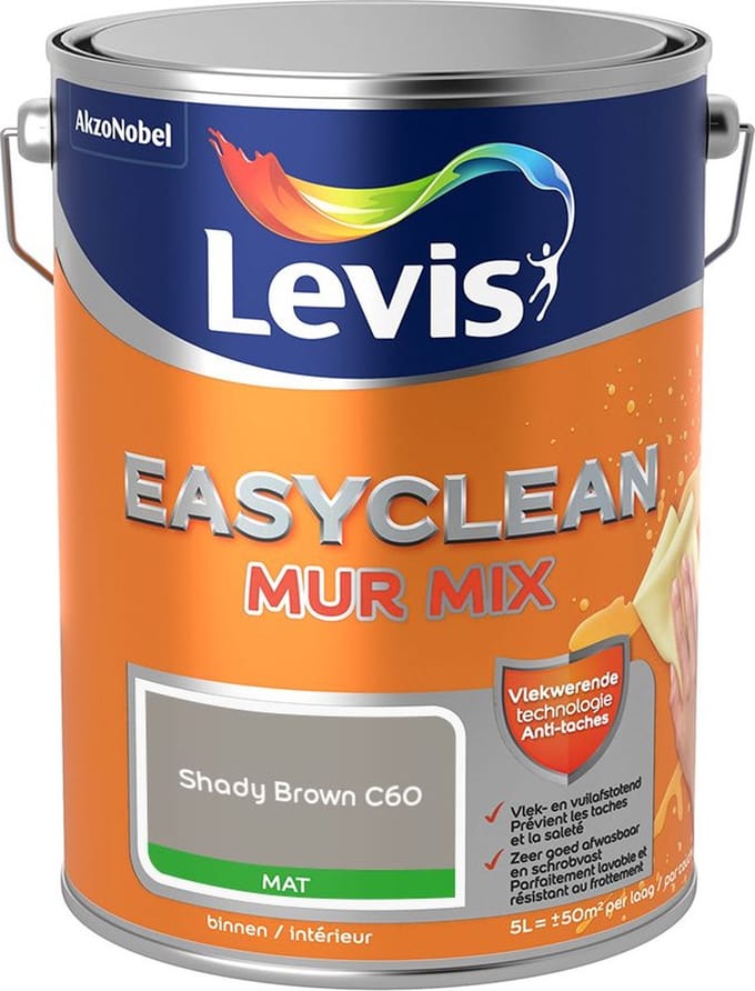 Levis - Easyclean Mur Mat Mix - Shady Brown C60 - Mengverf - 5 L