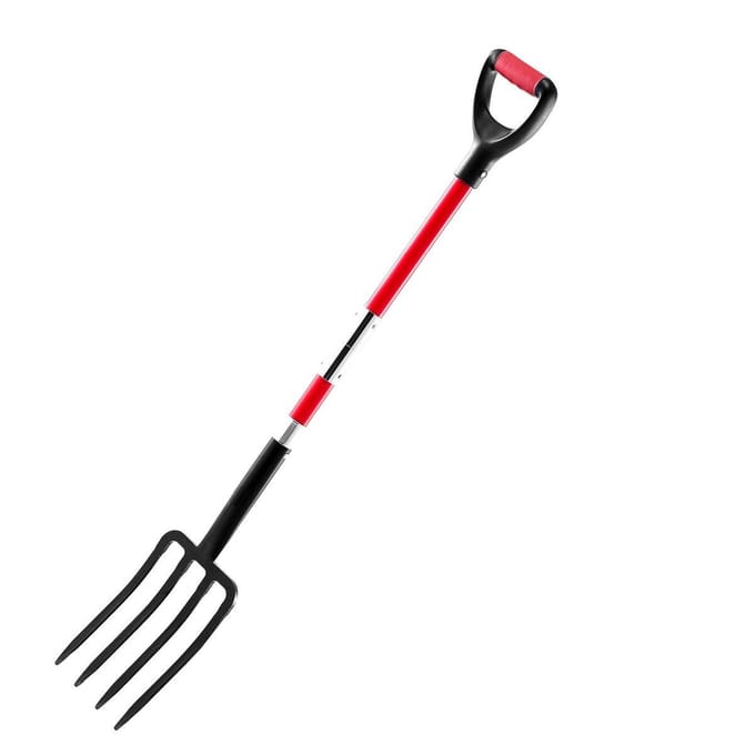 4 Tanden Tuinvork Glasvezel Handvat 45 inch Spade Vork Zware Uitvoering