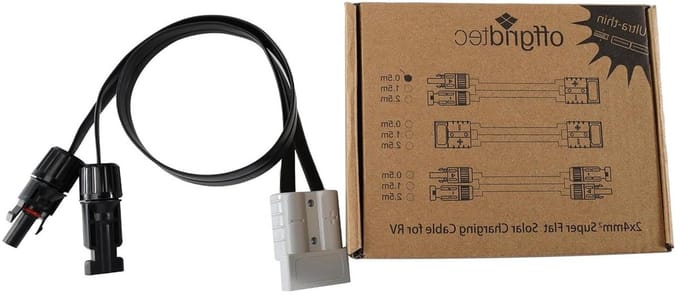 Platte Kabel - Zonne Verbinding - Energie Overdracht - Plug & Play - 4 mm² 40 A - Zwart