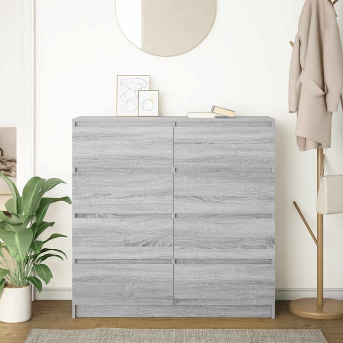 vidaXL - Dressoir - 100x35x99 - cm - spaanplaat - grijs - sonoma