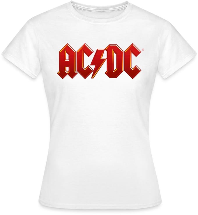 AC/DC Klassiek Logo Met Bliksemschicht T-Shirt Dames