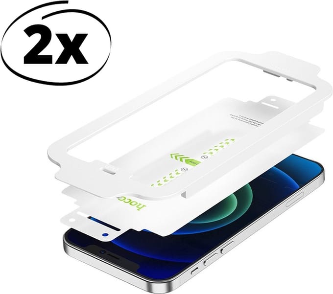 Hoco Glasfolie - Screenprotector Geschikt voor iPhone 12 Pro Max met Applicator - 9H Tempered Glass