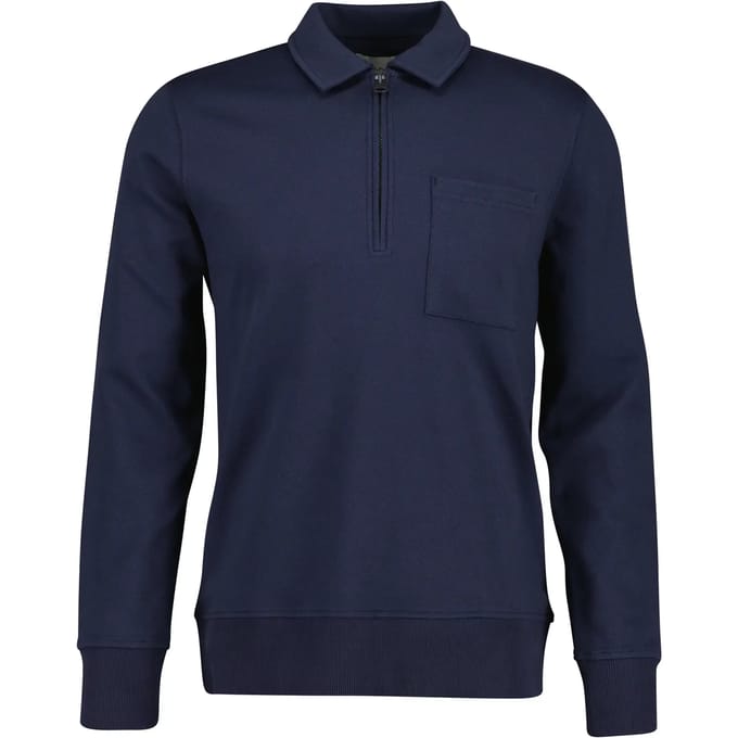 Sweatshirt 1/2 rits met polokraag Gant