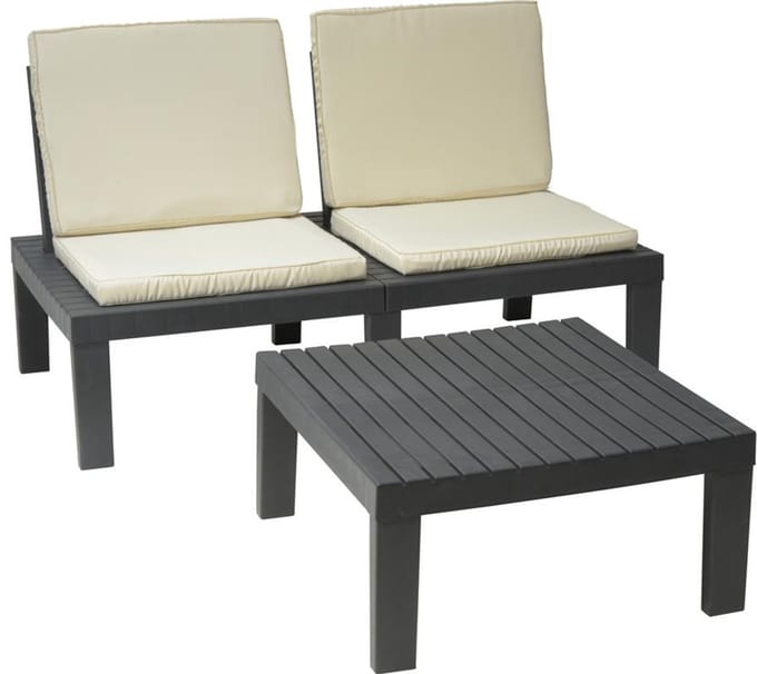 Pro Garden | Tuinset (tafel en stoelen) inclusief Crème kussens