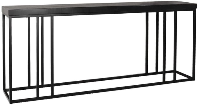 Bijzettafel 180cm duurzaam mangohout Don zwart industrieel side table