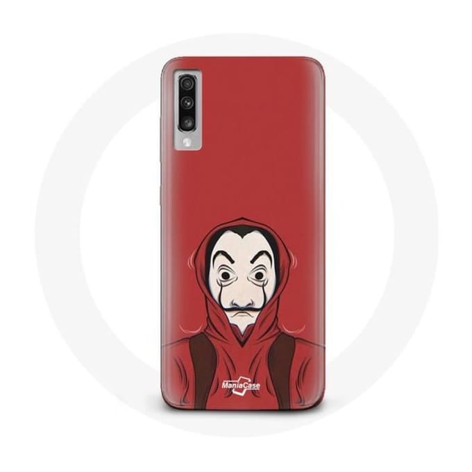 Coque - La Casa de Papel - Samsung Galaxy A70 - Souple - Masque Dali - Rouge