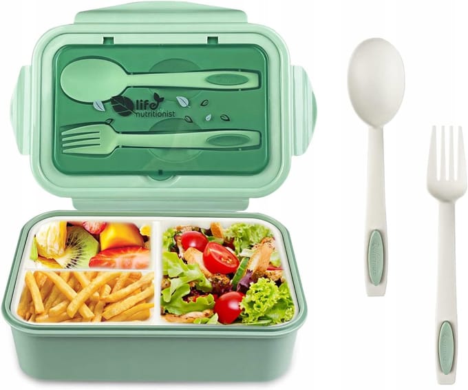 LUNCHBOX 1.4L met Bestek – Opvouwbaar en Lekvrij