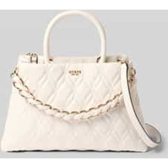 GUESS schoudertas handtas Maxine Girlfriend Satchel Cream White crème