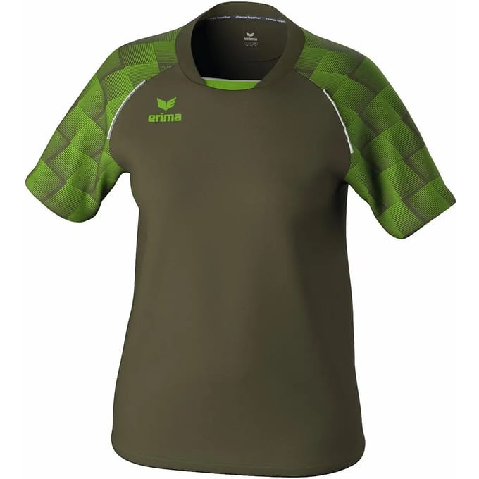 Erima Evo Star Shirt Korte Mouw Dames - Khaki / Green Gecko | Maat: 34