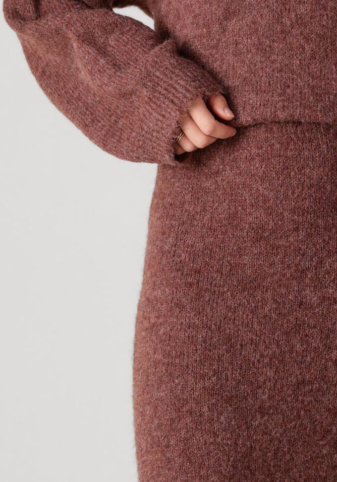 Ydence Knitted Skirt Eveline Rokken Dames - Roze - Maat XS