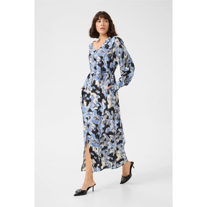 Jurk Loose fit Black/Blue Graphic Strokes black blue