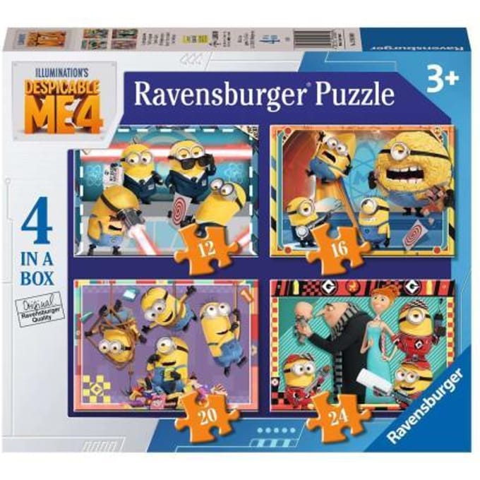 Ravensburger Despicable Me 4 4in1box puzzel - 12+16+20+24 stukjes - kinderpuzzel