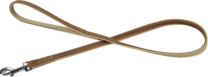 Beeztees leren looplijn Comfort. Bruin. 100 cm x 14 mm.