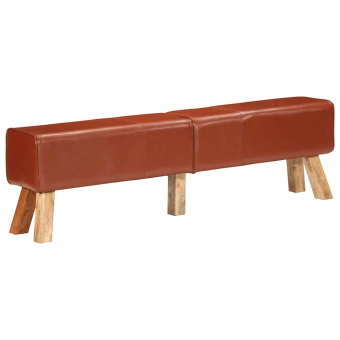 vidaXL - Gymbok - 160 - cm - echt - leer - bruin