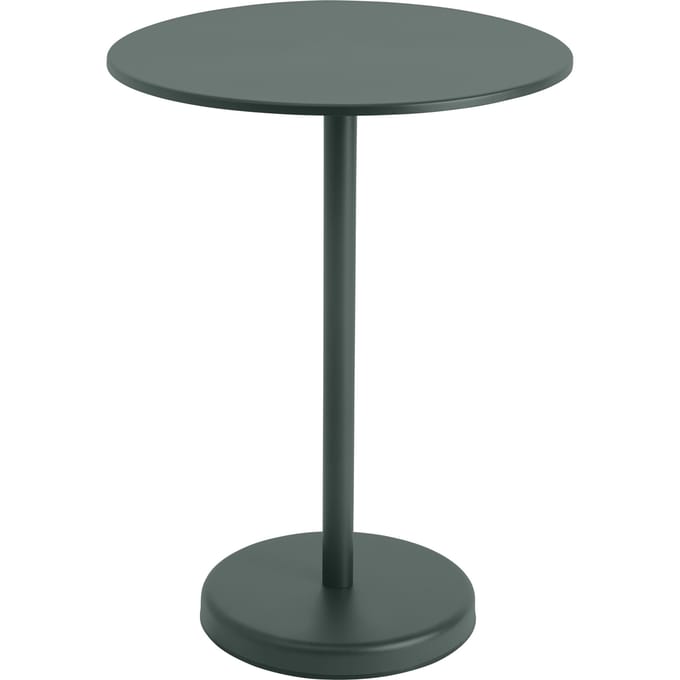 Muuto Linear Steel Tafel rond - donkergroen - Hoogte 95 cm