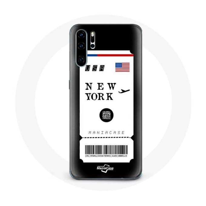 Coque pour Huawei P30 - Billet d'avion New York - Souple - Protection - Mixte