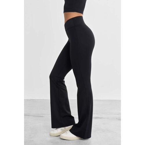 FAMME Signature Wrap Flared Legging Black M