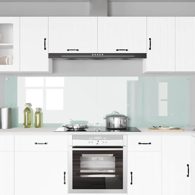 vidaXL - Keukenachterwand - 2 - st - Wit - 110 - x - 60 - cm - gehard - glas