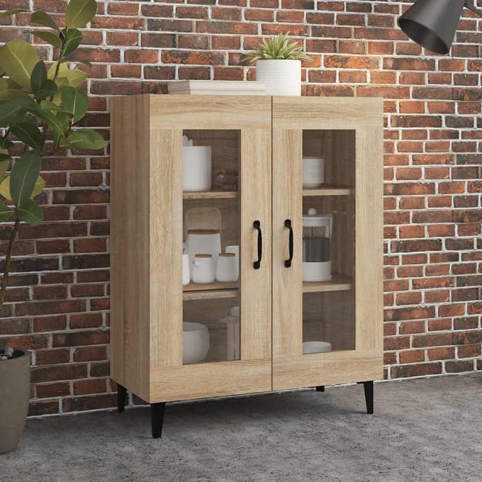 vidaXL - Dressoir - 69,5x34x90 - cm - bewerkt - hout - sonoma - eikenkleurig