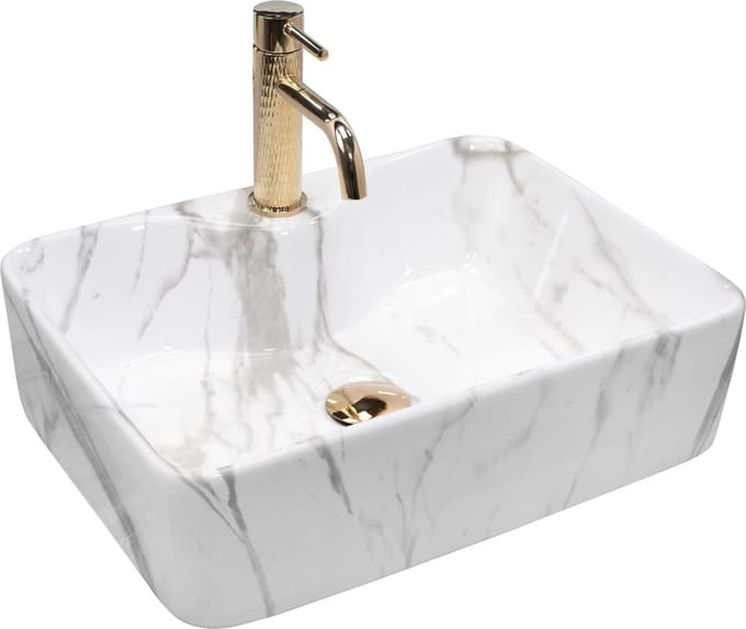 Rea Kelly Marmo Opzetwastafel Steen Imitatie 49x38 cm