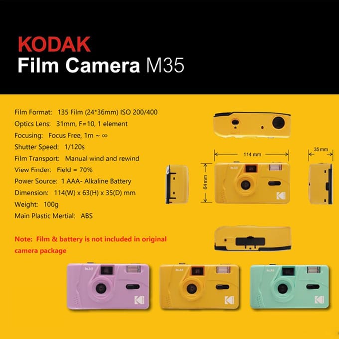 Kodak M35 - Analoge Camera (35mm) - Scarlet Red - ISO 200/400