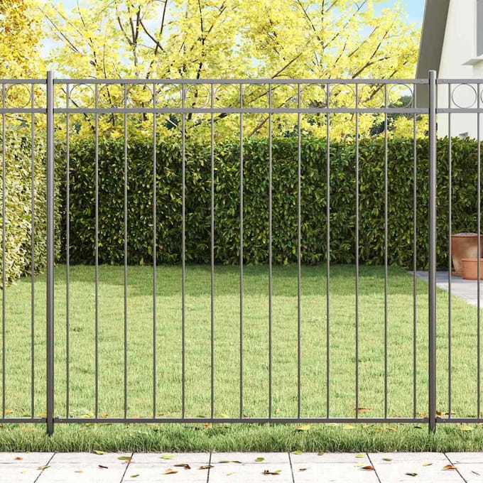 vidaXL - Heckelement - ASSEN - 163 - x - 150 - cm - Staal - Grijs