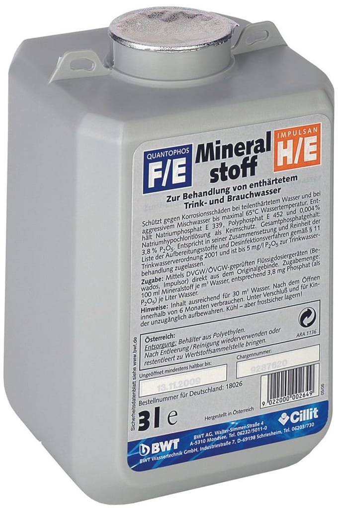 BWT-doseringsmiddel voor drinkwater Quantophos, Impulsan F4 / H4, 18025E