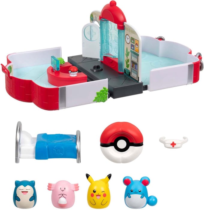 Pokemon Squish-a-longs - Pokémon Center Playset Bekende knuffels