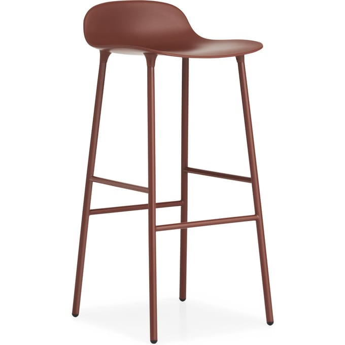 Normann Copenhagen - Form barkruk met metalen frame - rood - 75 cm