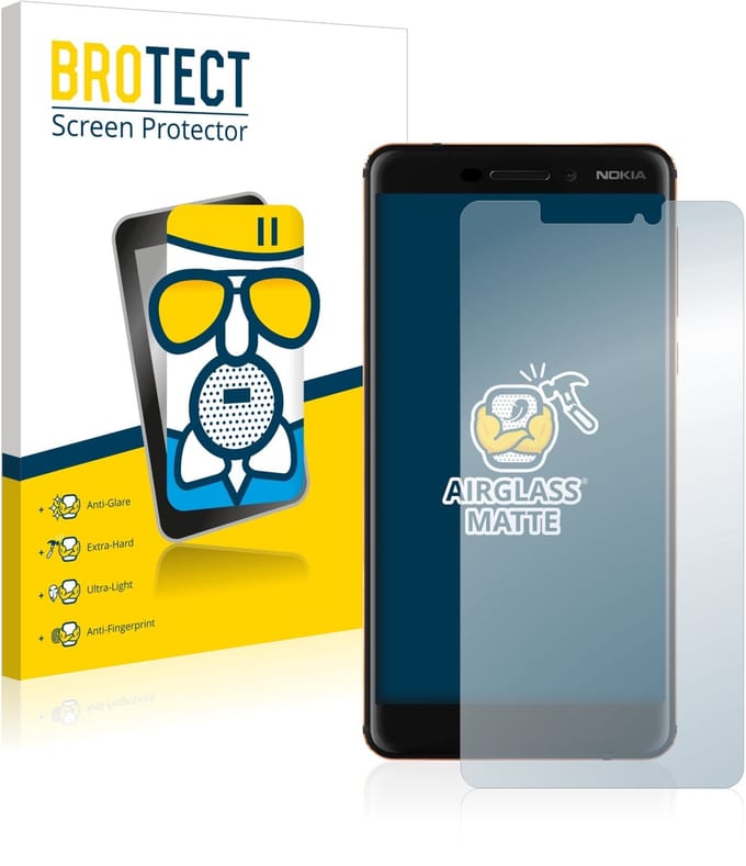 BROTECT - Screenprotector voor Nokia 6.1 / 6 2018 - Folie Beschermfolie Beschermglas matte