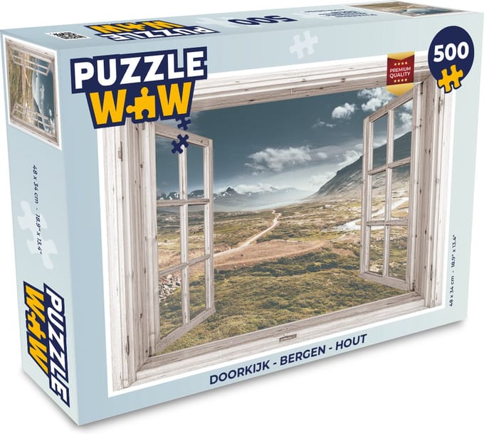 Puzzel Doorkijk - Bergen - Hout - Legpuzzel - Puzzel 500 stukjes