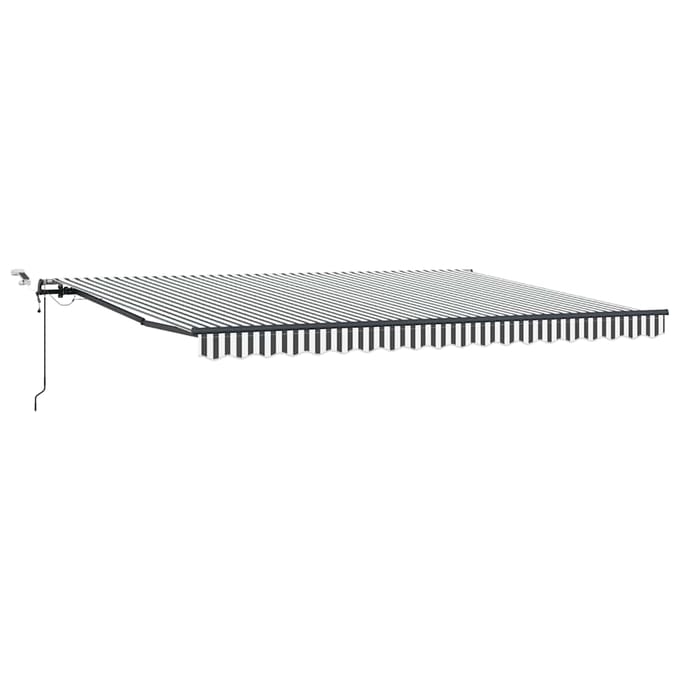 vidaXL - Uitschuifbare - luifel - Antraciet - en - Wit - 450 - × - 300 - cm - Polyester