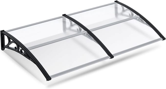 Voordeur Luifel - Overkapping Huisdeur - Bescherming Buiten - Polycarbonaat Bogen - 100 x 200 cm - Transparant