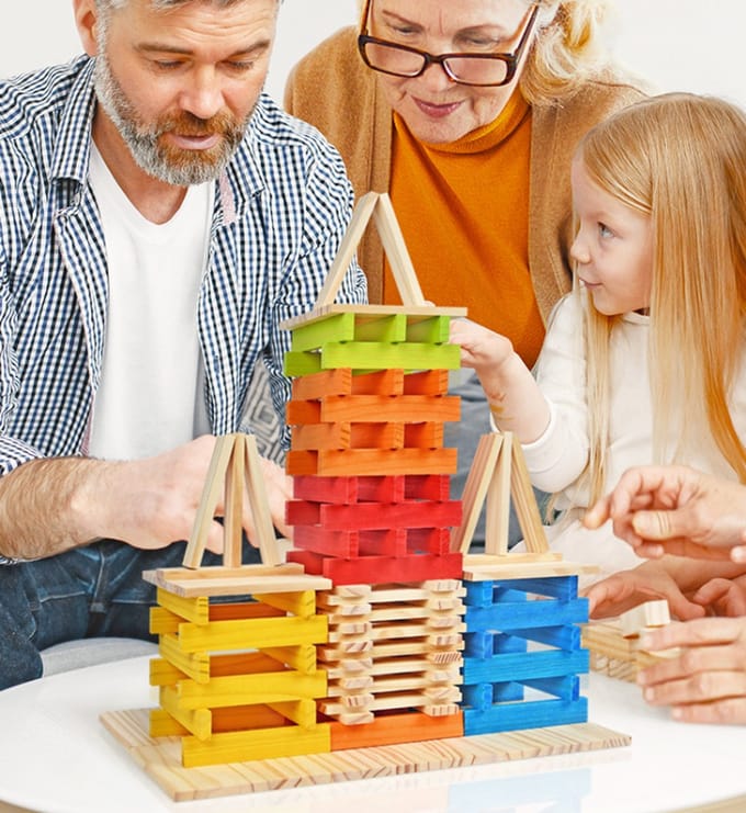 MiDeer Houten plankjes - Domino & Kapla speelgoed - 100 stuks - Educatief