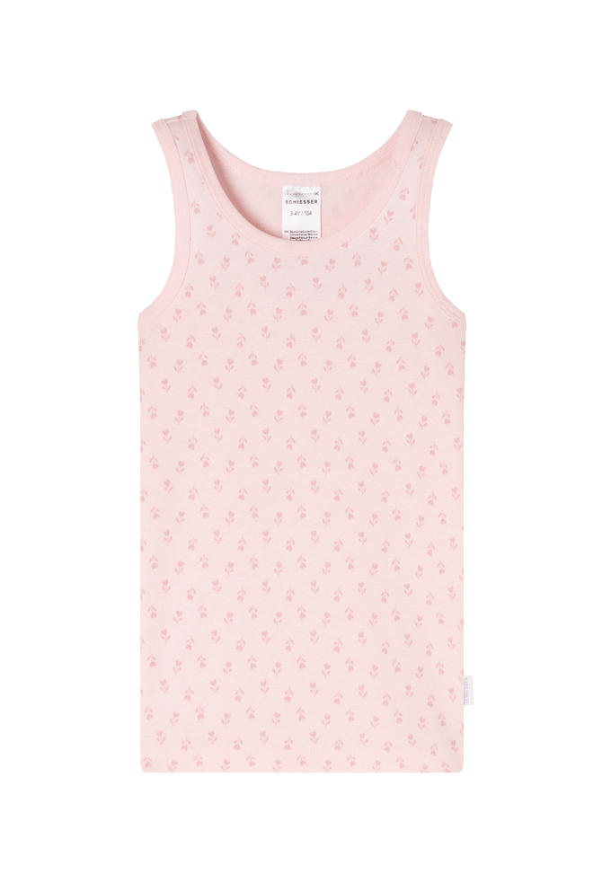Onderhemden, set van 2, bloemenmotief, roze - Fine Rib 98
