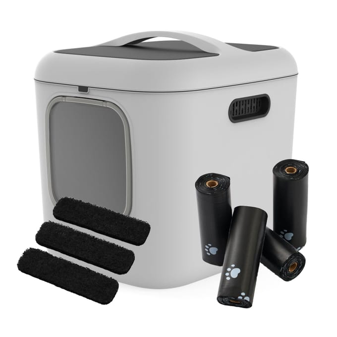Rotho MyPet BIALA schepje met houder - Set: Schep met houder + Kattenbak BIALA XL