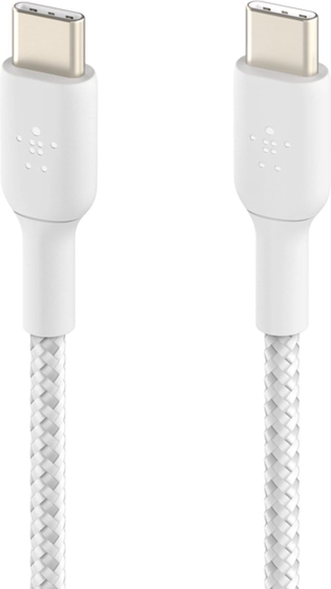 Belkin BOOST↑CHARGE Braided - USB-C naar USB-C Kabel - 2 Meter - 60W - Wit