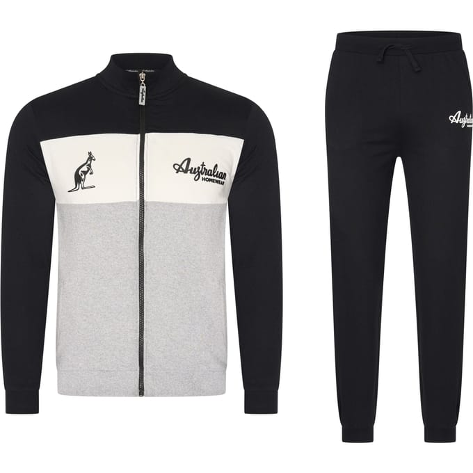 Australian - Heren Homewear Joggingpak - Zwart/Grijs - Maat XL