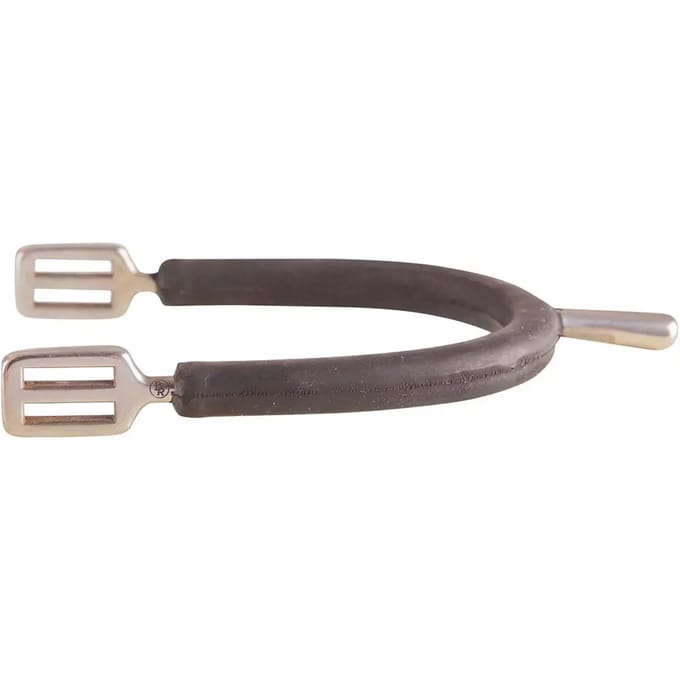 Sporen dames stomp rvs m/rubberen beschermers 25 mm | Zwepen/ Sporen paard