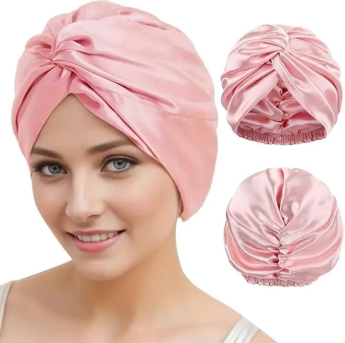 Klikkopers® - Silk Bonnet - Haarmuts - Slaapmuts - Zijden Slaapmuts - Haarnet - Slaapmuts Satijn - Satijnen Slaapmuts - Satijnen Bonnet - Roze