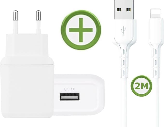 Usb stekker geschikt voor iPad 2017, 2018, 9.7 inch - Lightning naar usb-A kabel - 2 Meter