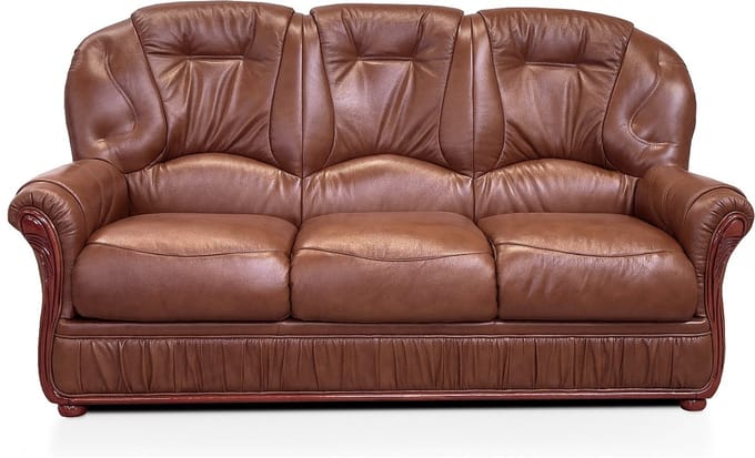 Vente-unique Driezitsbank DAPHNE van 100% buffelleer - Bruin