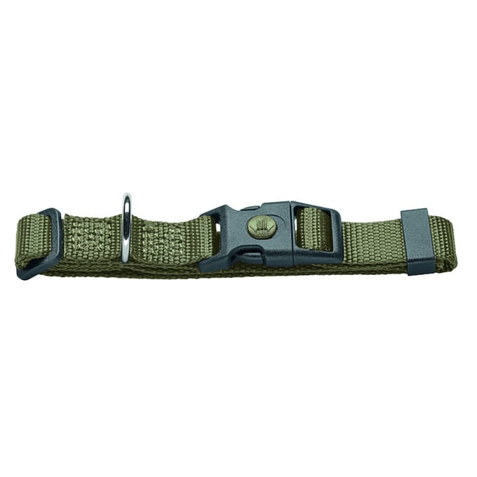HUNTER Halsband London Olijfgroen Vario Basic Maat M: 30-46cm Halsomvang, B 15mm Hond
