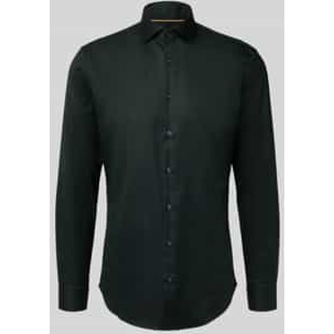 Slim fit zakelijk overhemd van katoen met haaikraag