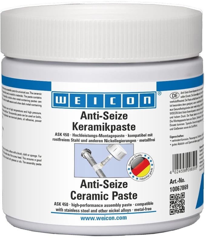 WEICON Anti-Seize Keramiekpasta 450 g – metaalvrije montagepasta