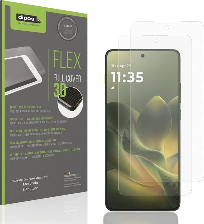 dipos FLEX – 2x Matte Screenprotector geschikt voor Motorola Signature | Volledige Schermbescherming | Case-Friendly