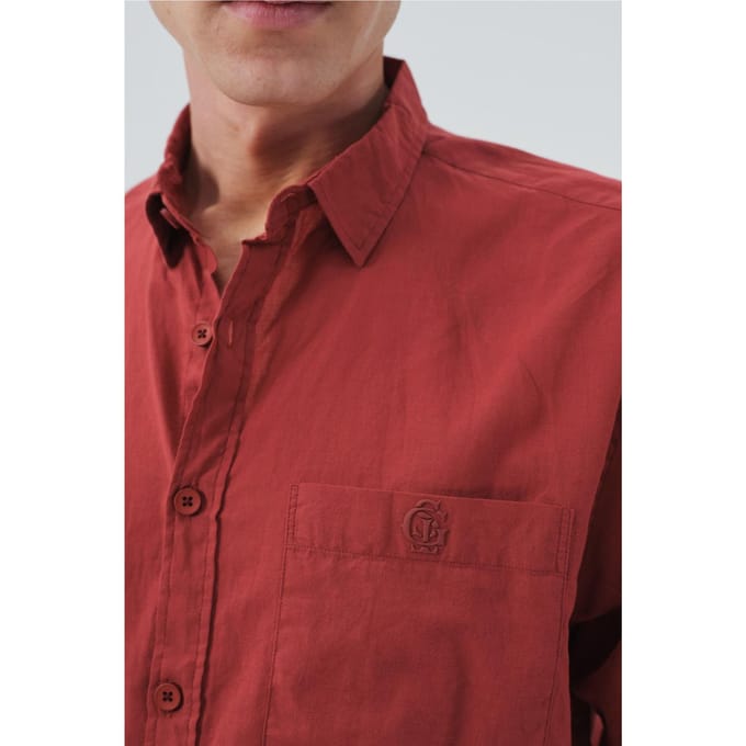 Heren Regular-Fit Katoenen Poplin Overhemd