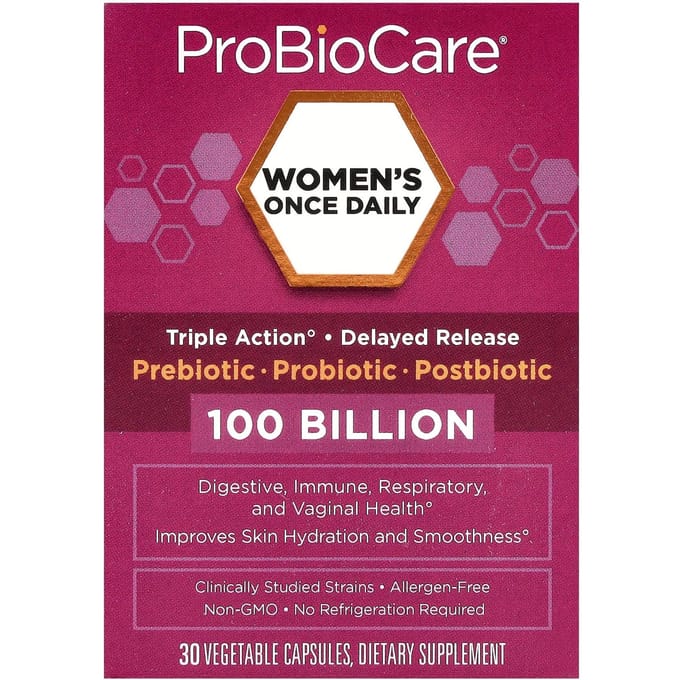 ProBioCare, probiotique quotidien pour femmes, 100 milliards, 30 gélules végétales
