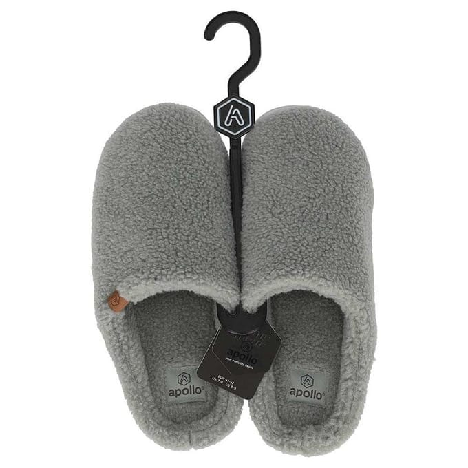 Instap Pantoffels Heren – Teddy Wol – Grijs - 43/44