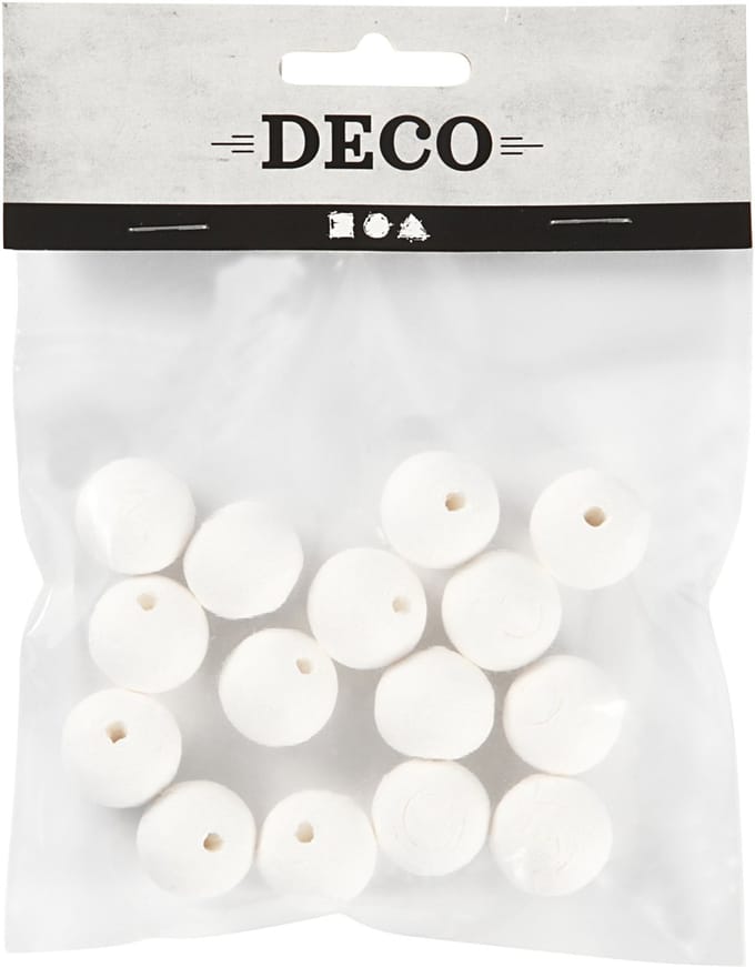 Ballen, d 20 mm, wit, 15 stuk/ 1 doos